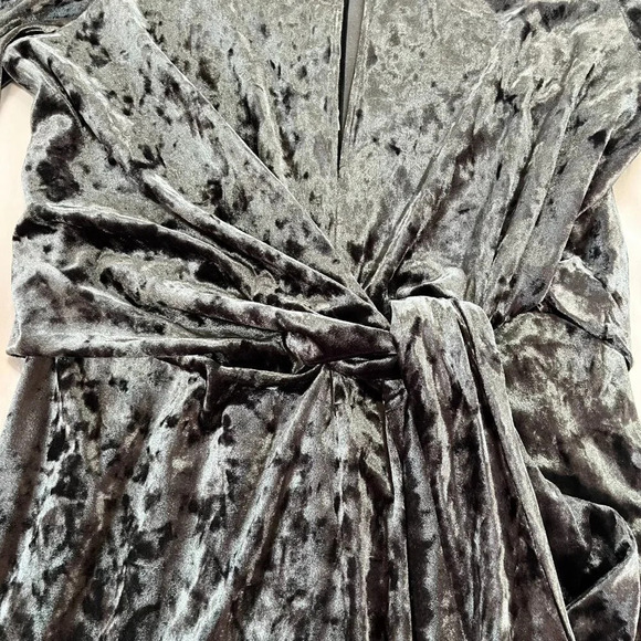 Zara Velvet Gray Dress - Picture 2 of 6